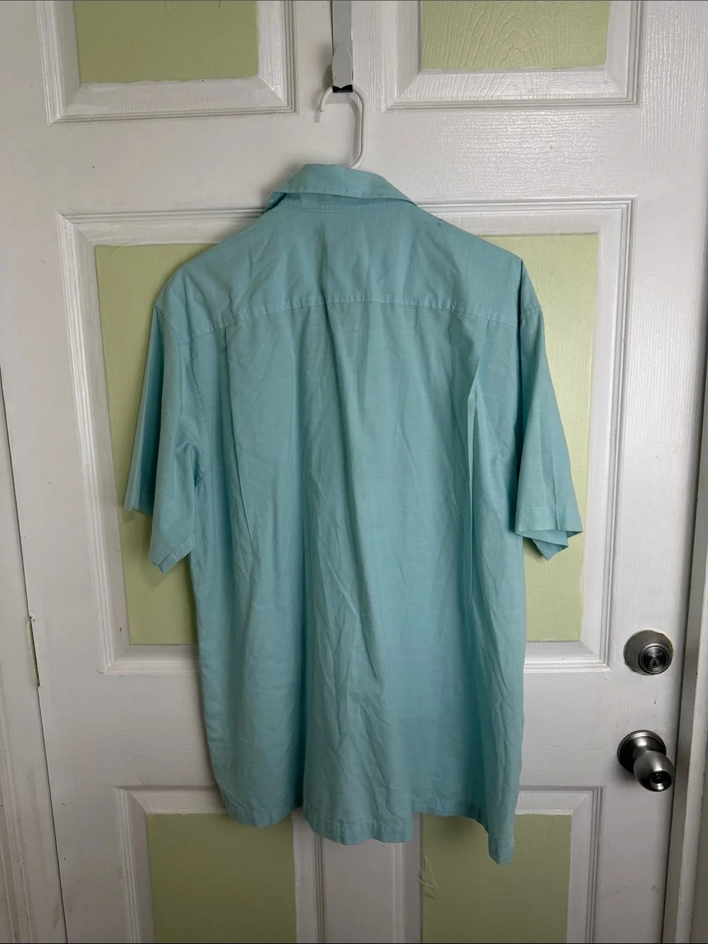 Izod Men’s Light Aqua Short-Sleeve Button-Down Shirt